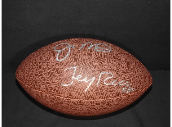 Signed Joe Montana & Jerry Rice Full Sized Football With COA