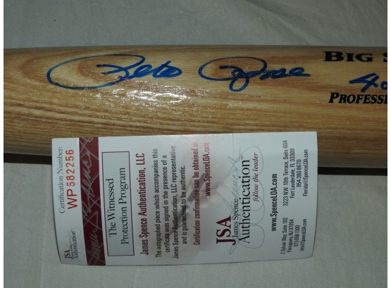 Signed Pete Rose Full Size Baseball Bat With JSA COA