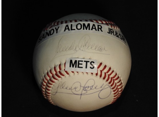Signed Both Sandy Alomar SR & JR Baseball