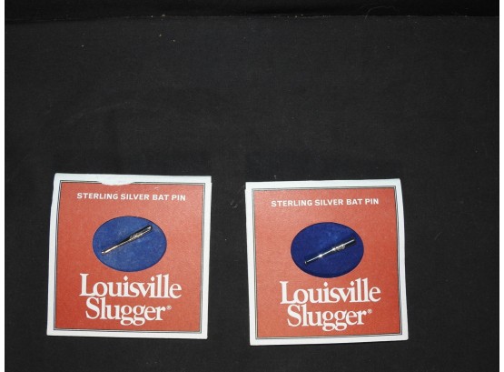 2 Sterling Silver Louisiville Slugger Bat Pins