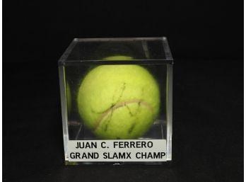 Signed Juan C Ferrero Tennis Ball In Case