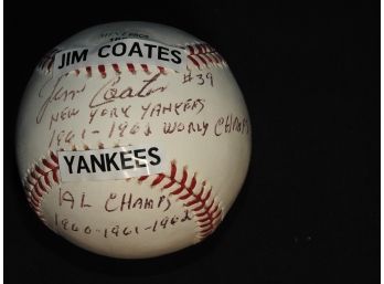 Signed NY Yankee Jim Coates On Baseball