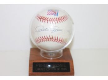 Unusual Pete Rose Signed Baseball LTD Edition Of 1985 With Sept 11 US Stamp Postmark