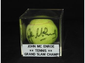Signed John McEnroe Tennis Ball In Case