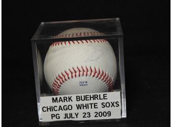 Signed Perfect Game Mark Buehrle Baseball In Case
