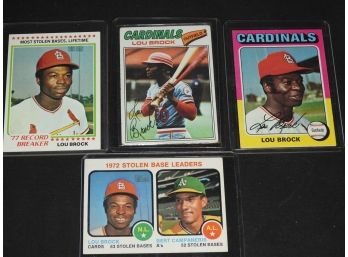 1970s Lou Brock Baseball Card Lot