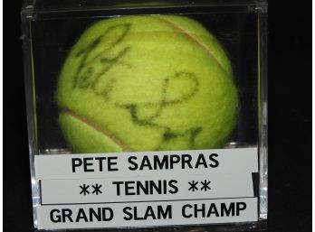 Signed Pete Sampras Tennis Ball In Case