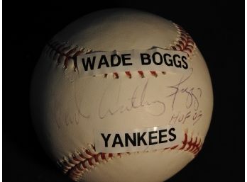 Signed NY Yankees Wade Boggs Baseball With COA