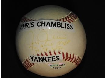 Signed NY Yankee Chris Chambliss On Baseball With COA
