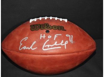 Signed HOF Earl Campbell Full Sized Football With COA