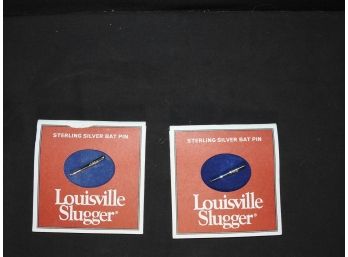 2 Sterling Silver Louisiville Slugger Bat Pins