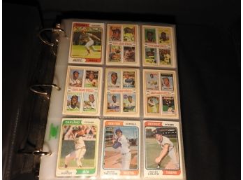 Binder Full Of 1974 Topps Baseball Cards