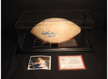 Signed HOFER Dick Butkus On A Bears Full Sized Football In Case With Coa
