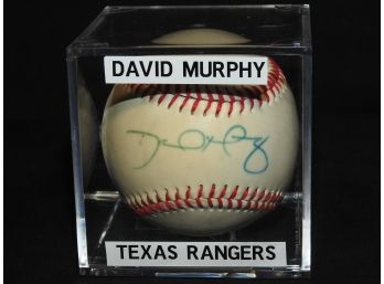 Signed Texas Ranger David Murphy On Baseball In Case