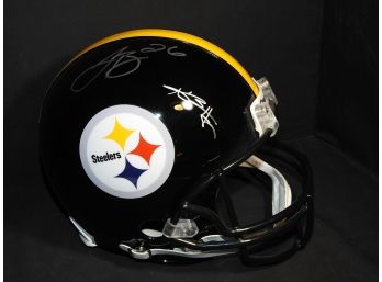 Signed LeVeon Bell & Antonio Brown Pittsburg Steelers Full Size Helmet With COA Holograph