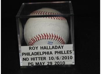 Signed No Hitter Roy Halladay Baseball With JSA COA