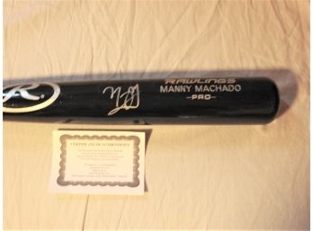 Signed Manny Machado Full Size Wooden Baseball Bat With COA