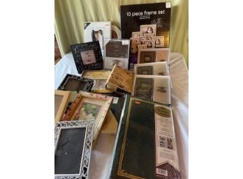 Large Lot Of Picture Frames And Photo Albums - Many Sizes