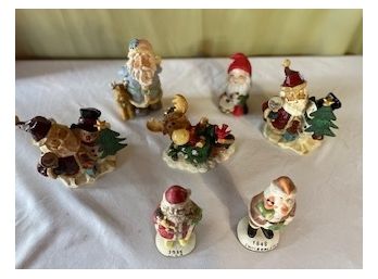 Christmas Figurines - Adorable Assortment Of 7 Holiday Decorative Figurines