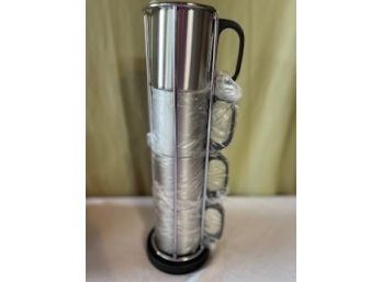 Chefs Catalog - 4 Mug Set In Holder - New