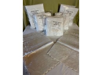 Six Pillow Protectors And Six Vinyl Table Runners - All New