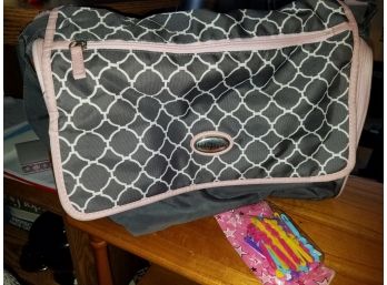 Beautiful  Pink And Gray Baby Bag And Storage