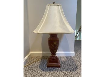 Decorative Painted Lamp With Silk Shade