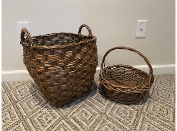 Pair Of Rustic Baskets