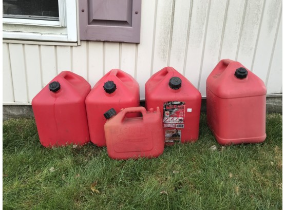 Lot Of 5 Gas Containers