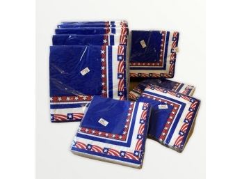 Lot Of 9 Packs Of Red/White/Blue Patriotic Paper Napkins