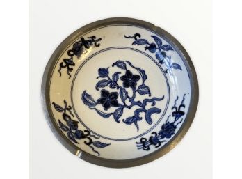 Vintage Japanese Porcelain In Pewter 8' Ashtray