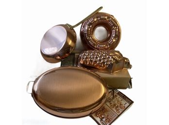 Two New Solid Copper Cookware + Three Moulds