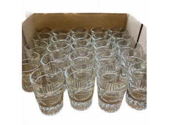 2 Dozen Vintage Shot Glasses (A) W/ Faceted Bottoms