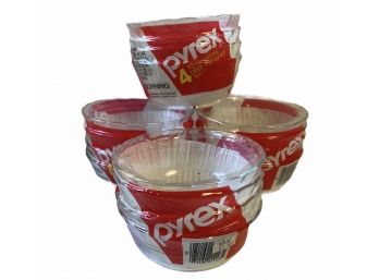 Four Vintage (NEW IN PACKAGE) Pyrex 4 1/2' Glass Bowls