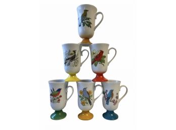 Set Of 6 Vintage China Bird Mugs !