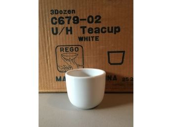 Vintage NOS Rego China (box Of 36) White Porcelain Chinese Teacups / Ramekins Lot B