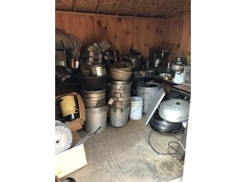 WOW! Contents Of Shed Filled With Vintage Commercial, Restaurant Grade Cookware And Kitchen Ware