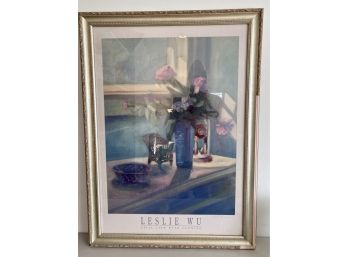 Signed Art Print ' Still Life With Peonies'  By Leslie Wu 27' X 38'