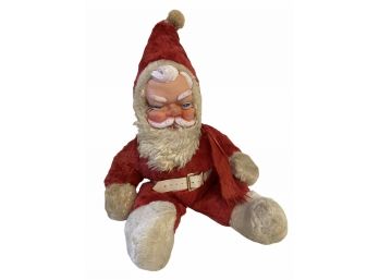 Vintage Rubber Face Santa- Plush Musical Plush Toy