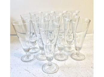Set Of 15 Stemmed Pilsner Beer Glasses -NEW OLD STOCK