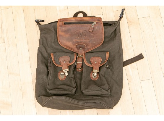 Allen & Co. Leather And Canvas Backpack