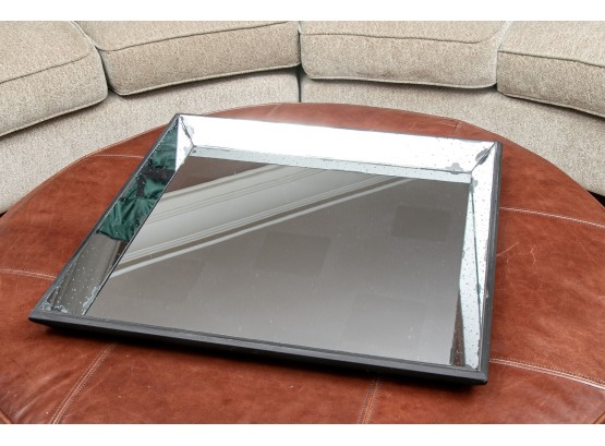 Large Square 'Aged' Mirrored Tray