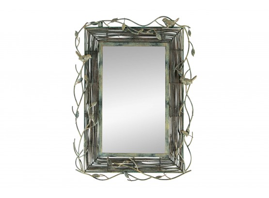 Verdigris Metal & Wood Wall Mirror