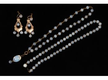 Group Of Opaline Costume Jewelry