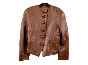 Brown Leather Ladies Jacket