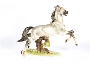 Austrian Ceramic Horse Rearing Horse Figure