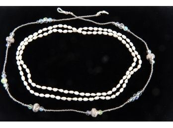 Fresh Water Pearl Necklace & A Beaded Eyeglass Holder