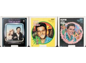 Three Vintage Elvis Movie SpectraVision Video Discs With Sleeves