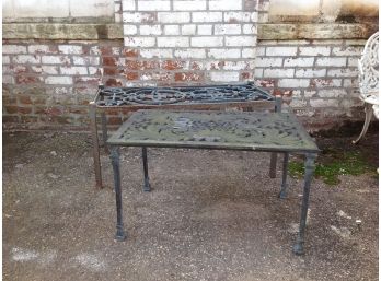 Two Patinated Outdoor Tables
