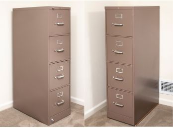Pair Of HON 4-Drawer Vertical Metal File Cabinets